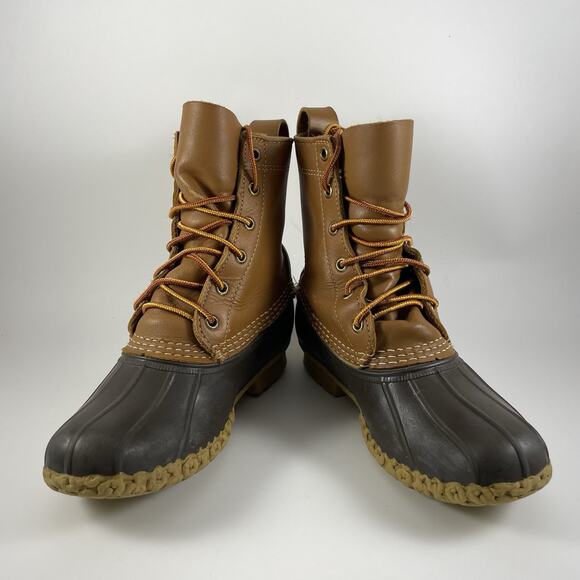 LL Bean Bean Boots 8” Duck Boots Womens Size 6 M (BM) Brown Leather Waterproof - Picture 2 of 10